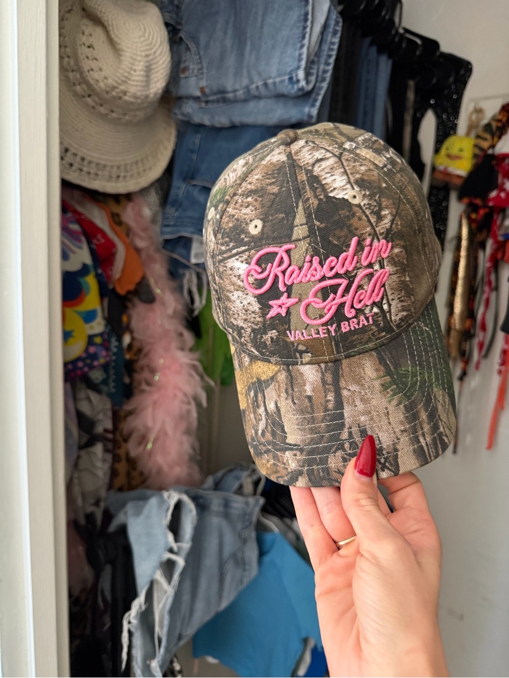 Realtree Camo Baseball Cap with Pink Embroidery